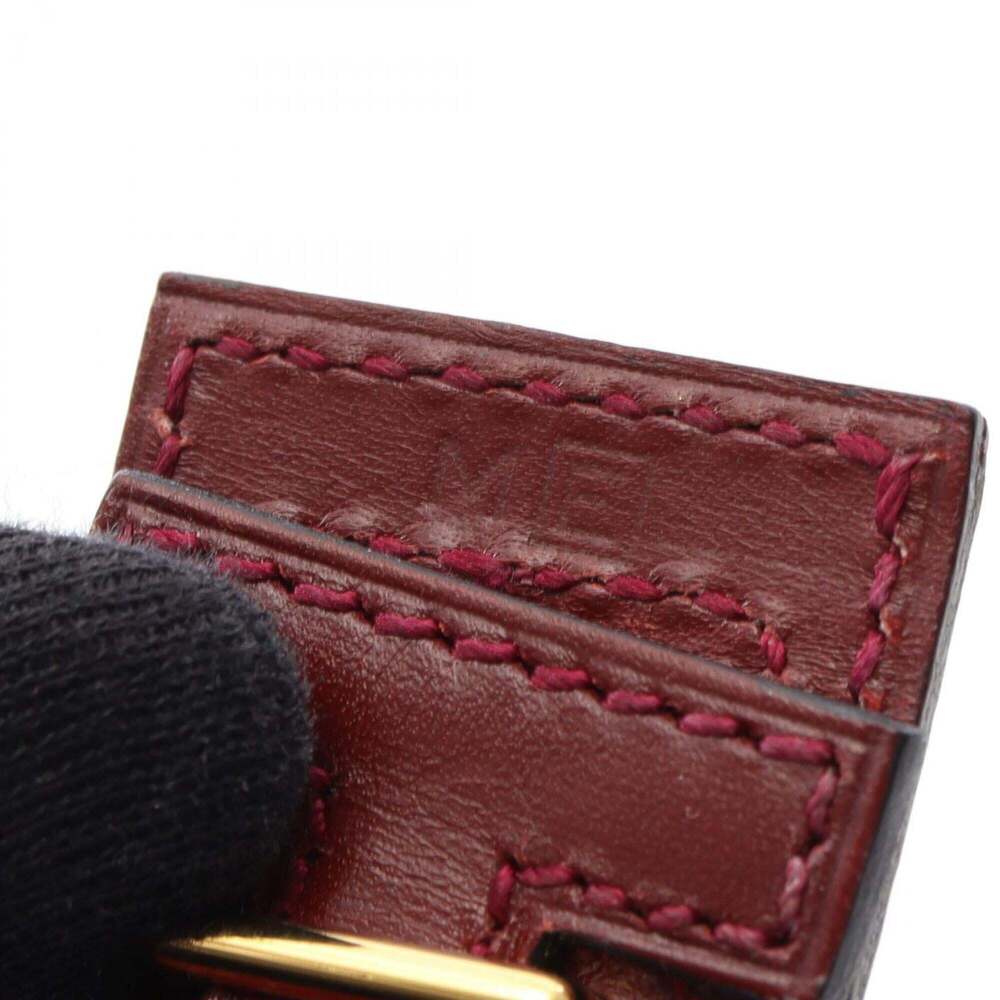 Hermes Artemis Bracelet, □E stamp, Gold Plated Leather, Women's, Red - Picture 5 of 9